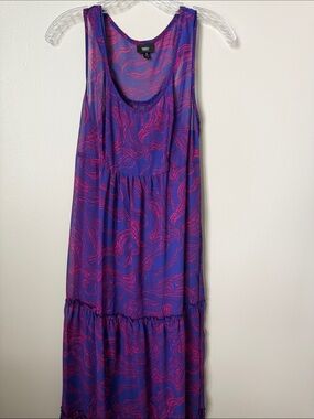 Mossimo Supply Co. Purple and Pink Sleeveless Maxi Dress with Abstract Print